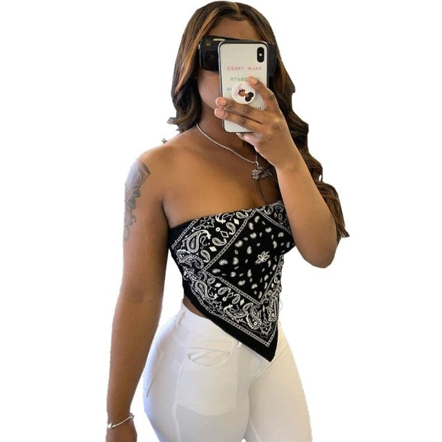 Cute Sexy Graphic Bandana Crop Top