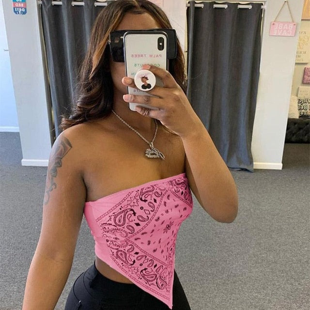 Cute Sexy Graphic Bandana Crop Top