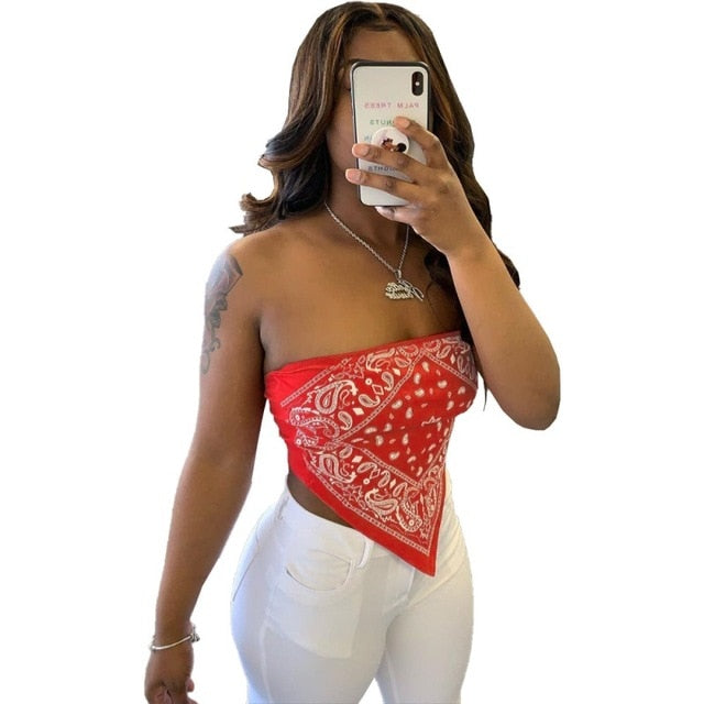 Cute Sexy Graphic Bandana Crop Top