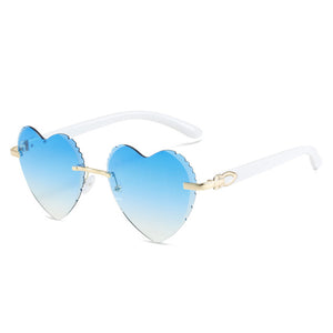 Heart Rimless Sun Glasses Luxury