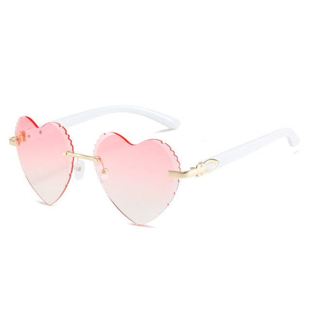 Heart Rimless Sun Glasses Luxury